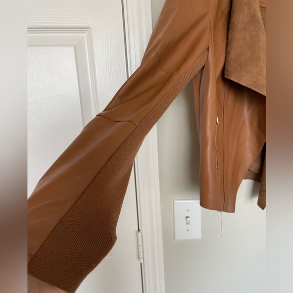 Faux leather women’s jacket brown - Picture 9 of 12